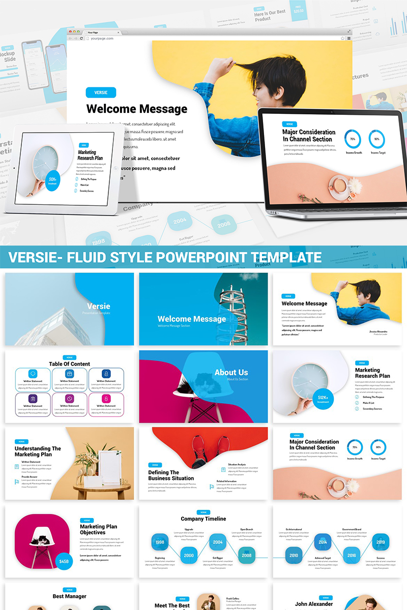 Versie - Fluid Style PowerPoint template
