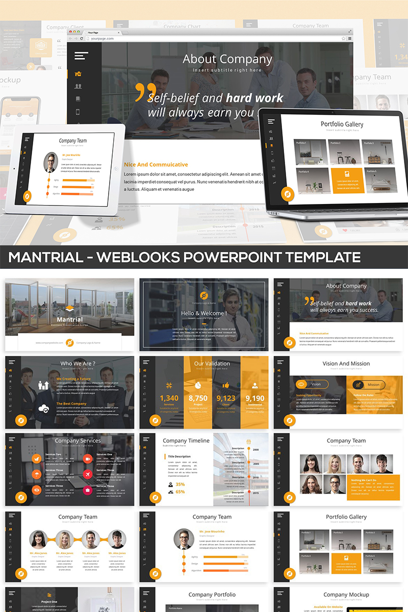 Mantrial - Weblooks PowerPoint template