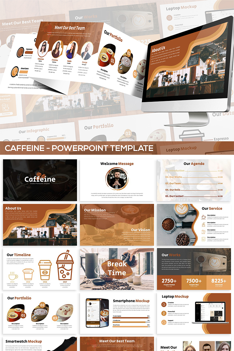 Caffeine - Coffeeshop PowerPoint template