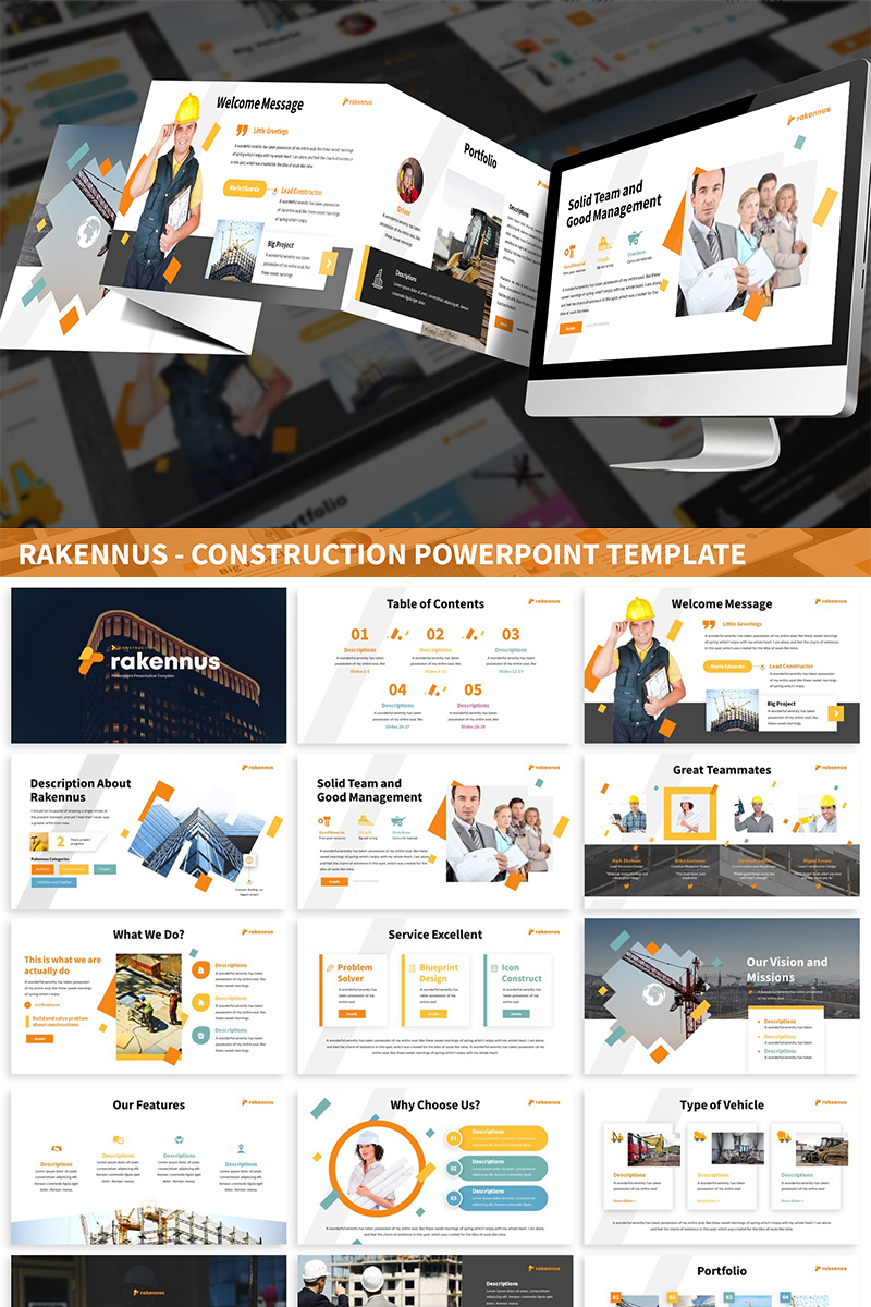 Rakennus - Construction PowerPoint template