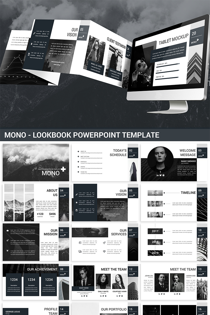 Mono - Lookbook PowerPoint template