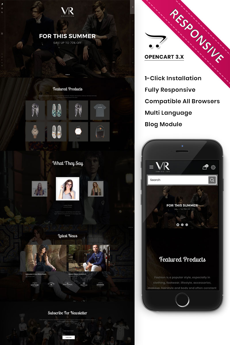 VR Collection Fashion Store Responsive OpenCart Template