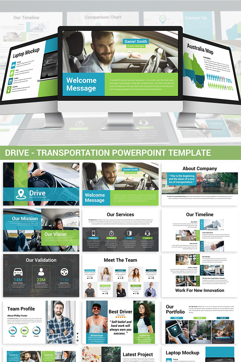 Drive - Transportation PowerPoint template