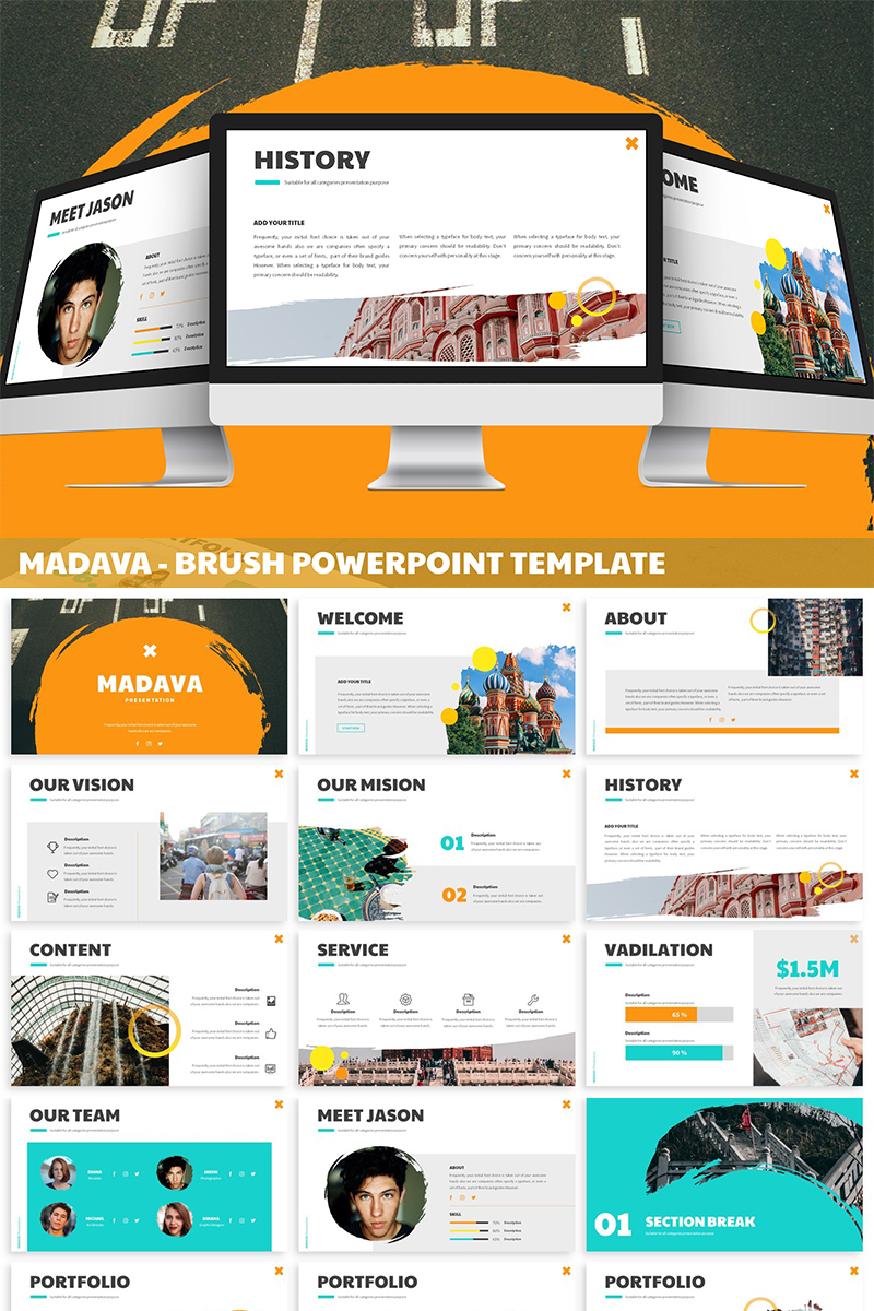 Madava - Brush PowerPoint template