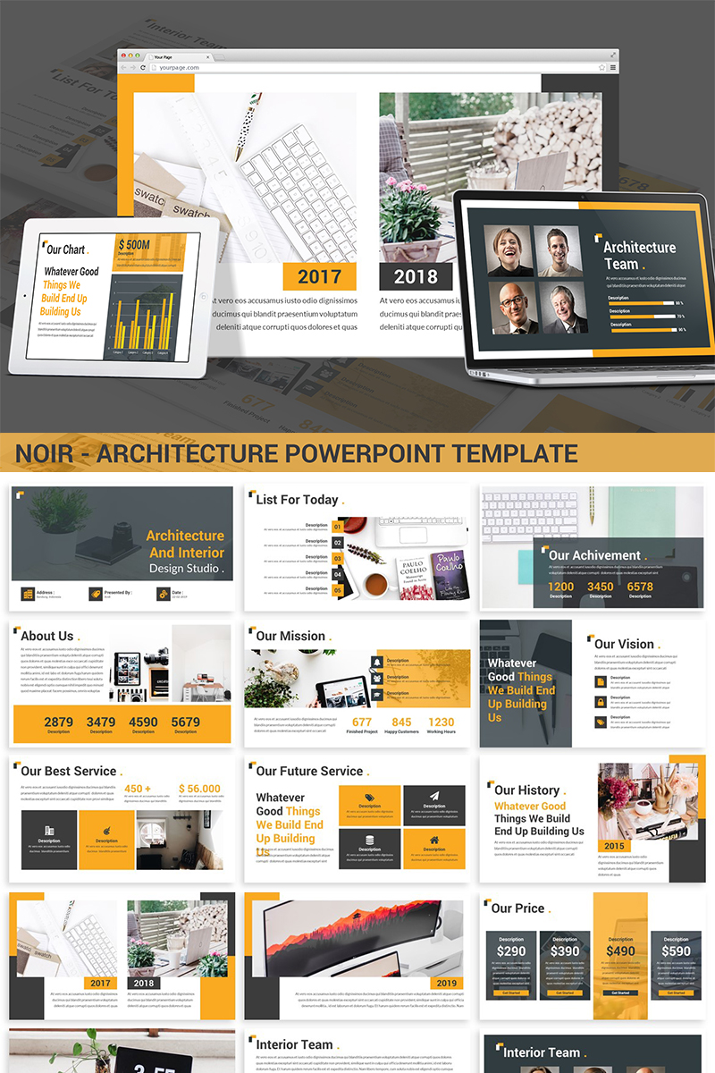 Noir - Architecture PowerPoint template