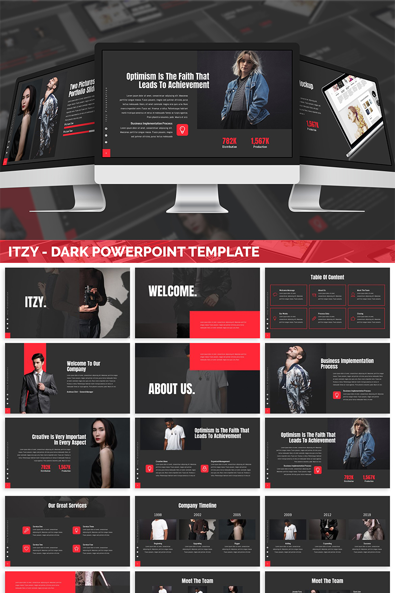 Itzy - Dark PowerPoint template