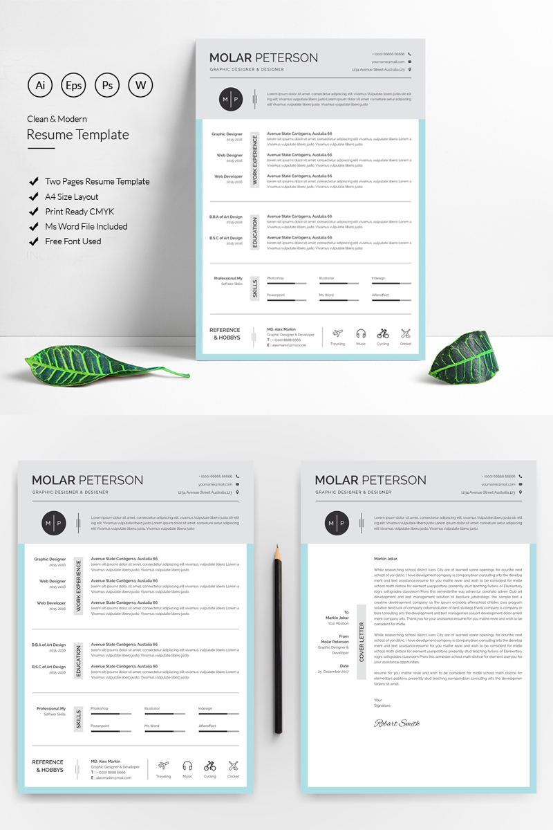 Molar Modern & Clean Resume Template