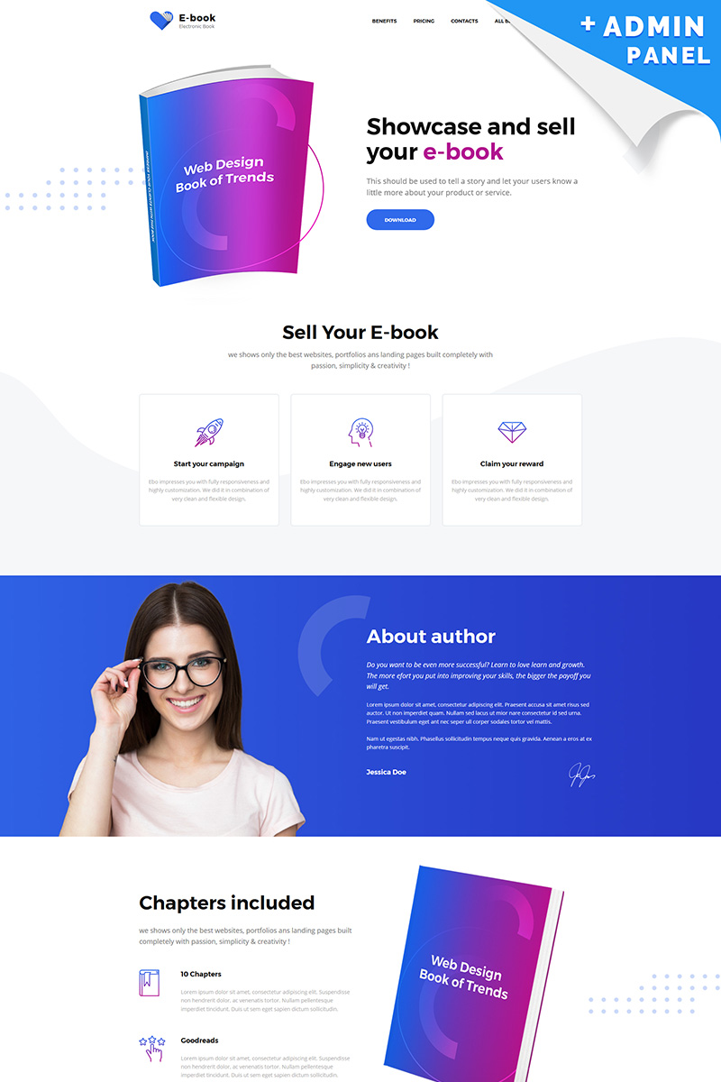 E-book - Electronic Book Landing Page Template