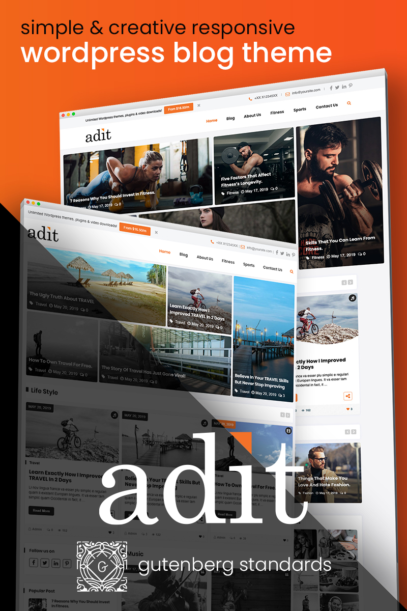 Adit - Blogging Made Easy WordPress Theme