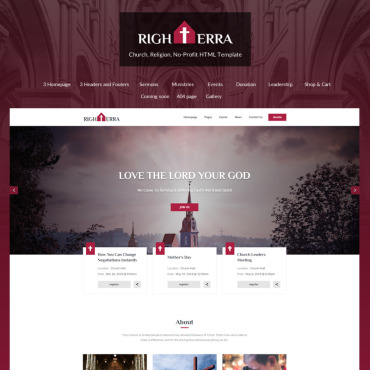 Charity Christian Responsive Website Templates 82535