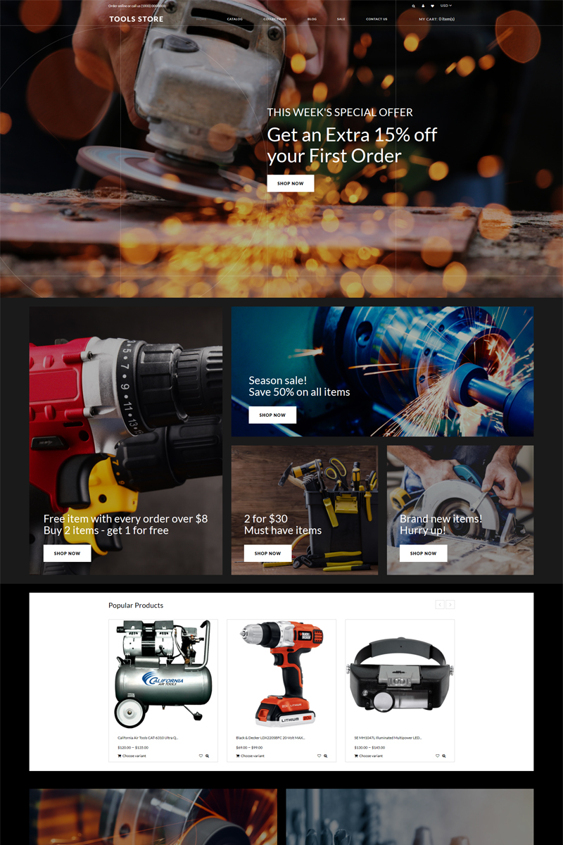 Tools Store - Tools & Equipment Creative Shopify Theme