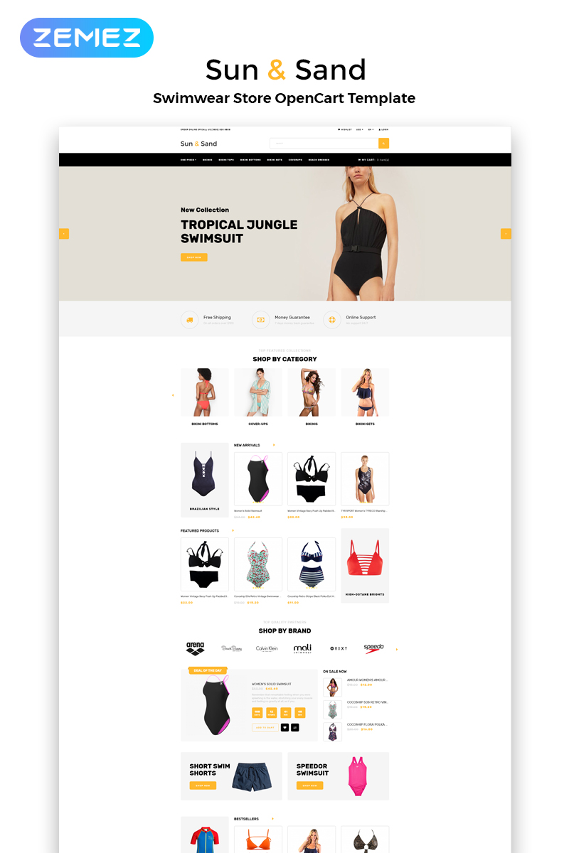 Sun & Sand - Swimwear eCommerce Clean OpenCart Template