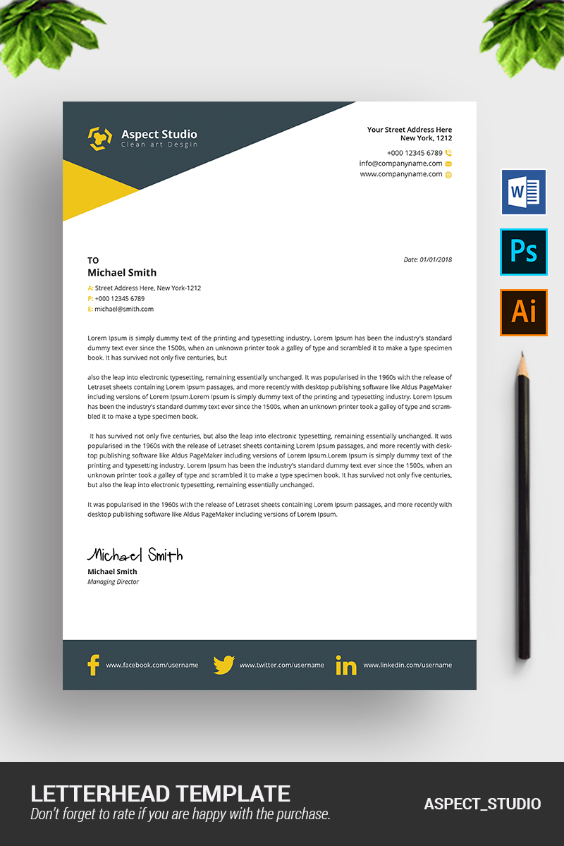 Clean and Creative Letterhead - Corporate Identity Template