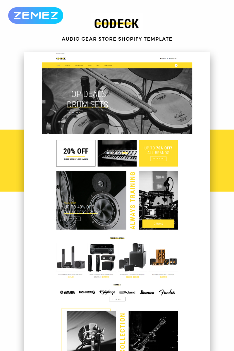 Codeck - Audio Store eCommerce Modern Shopify Theme