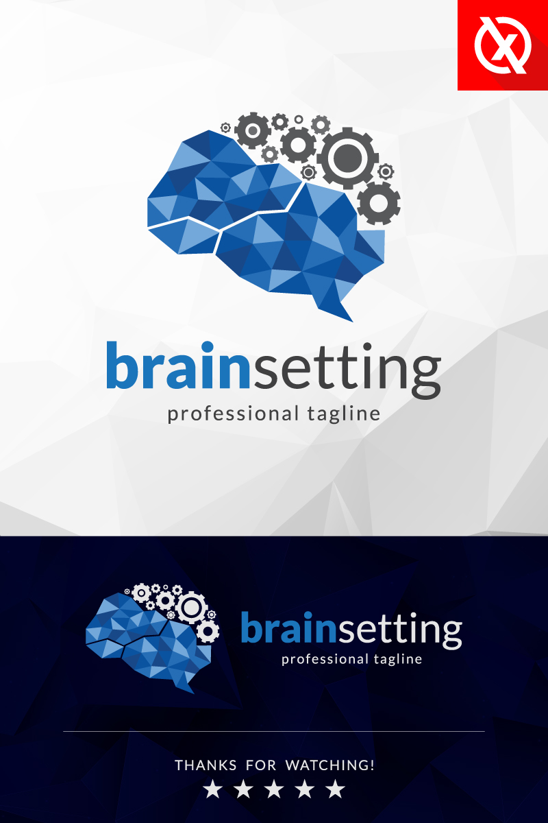 Artificial Intelligence Brain Setting Logo