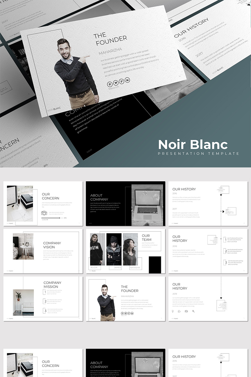 Noir Blanc - Google Slides