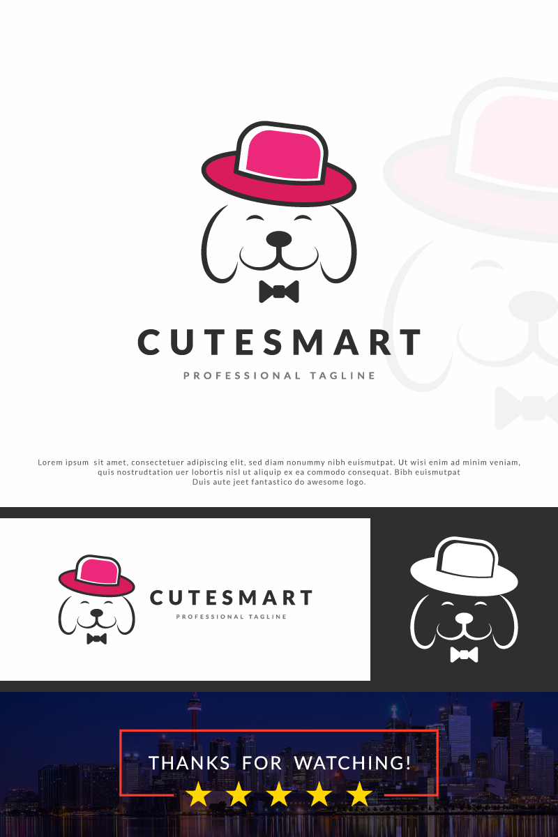 Cute Cool Animal Pet Dog Logo