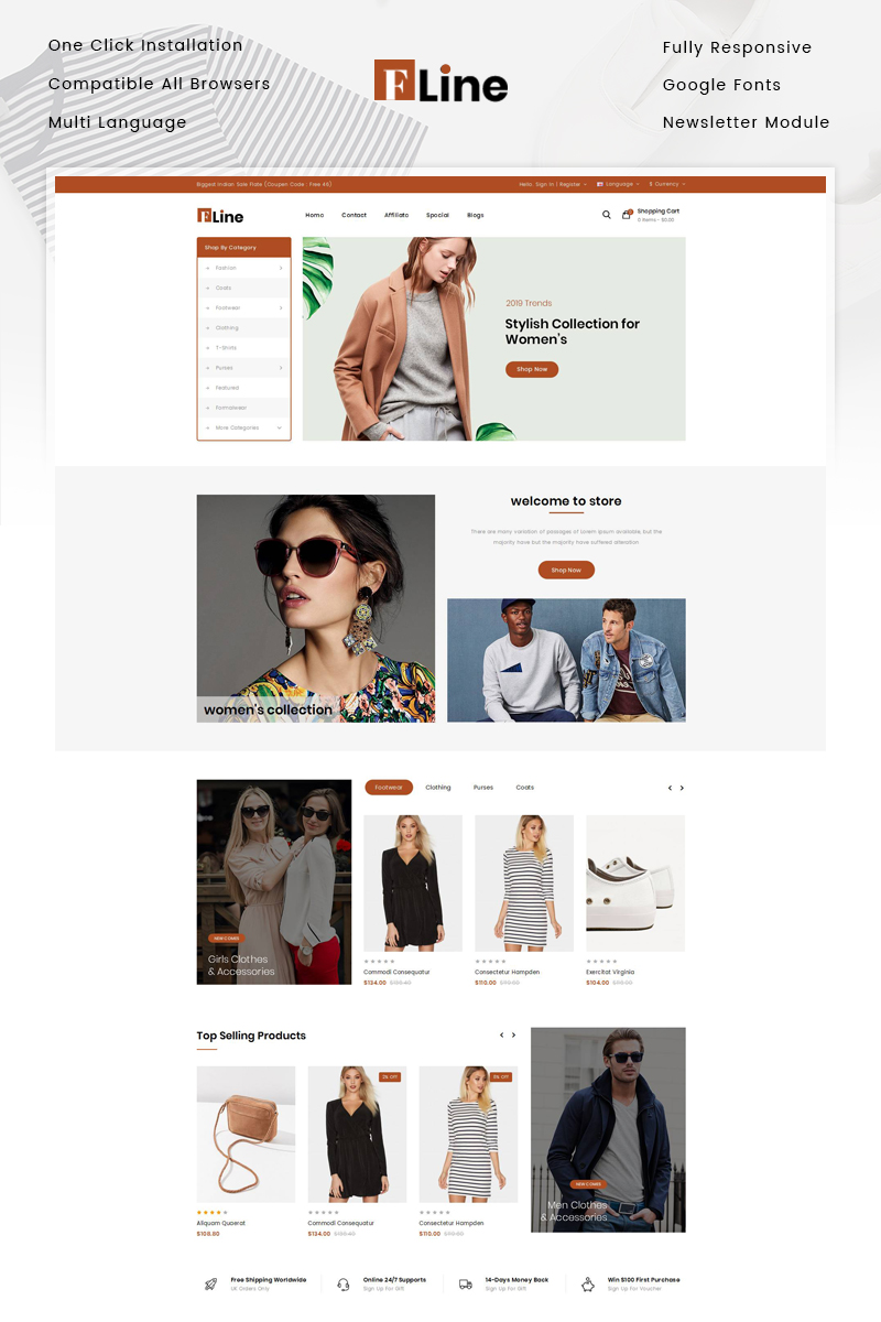 FLine - Fashion Store OpenCart Template