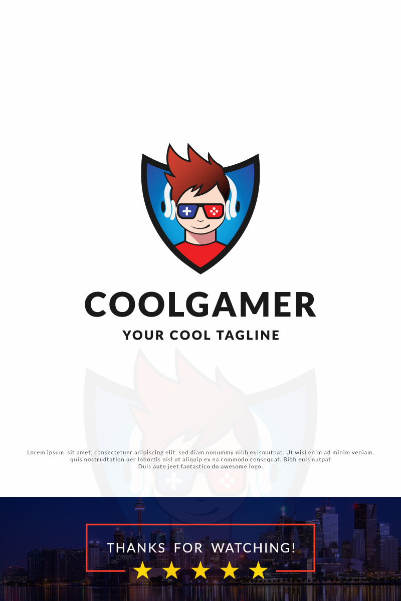 Cool Gamer Video Gaming Logo