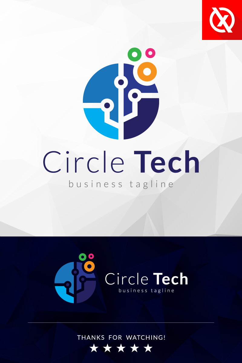 Colorful Circle Digital Technology Logo