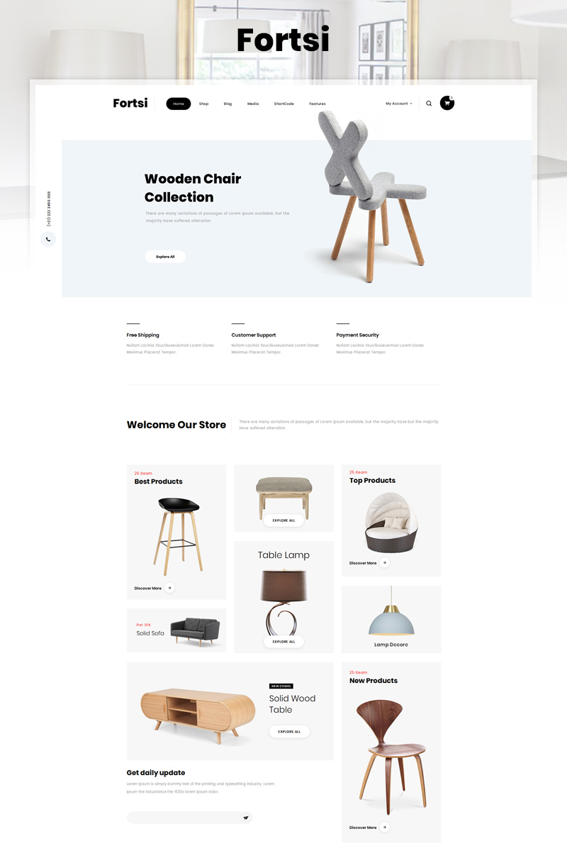 Fortsi - Minimal Furniture Store Elementor WooCommerce Responsive Theme