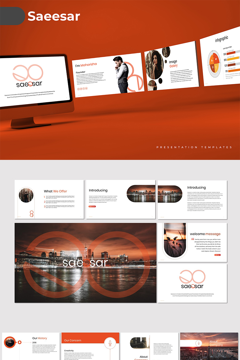 Saeesar PowerPoint template