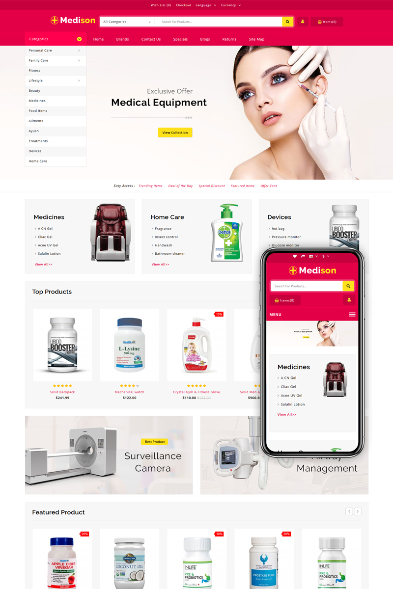 Medison - Drug Store OpenCart Template