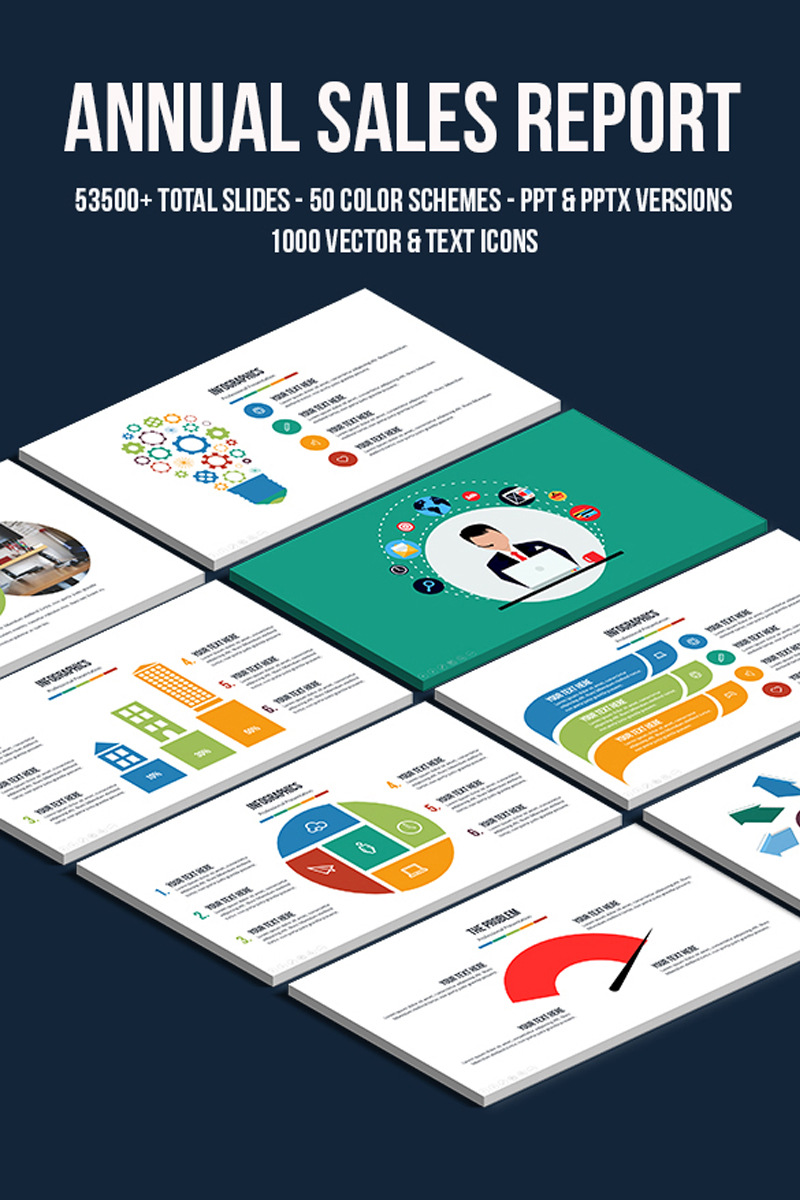 Colorful Annual Sales Report PowerPoint template