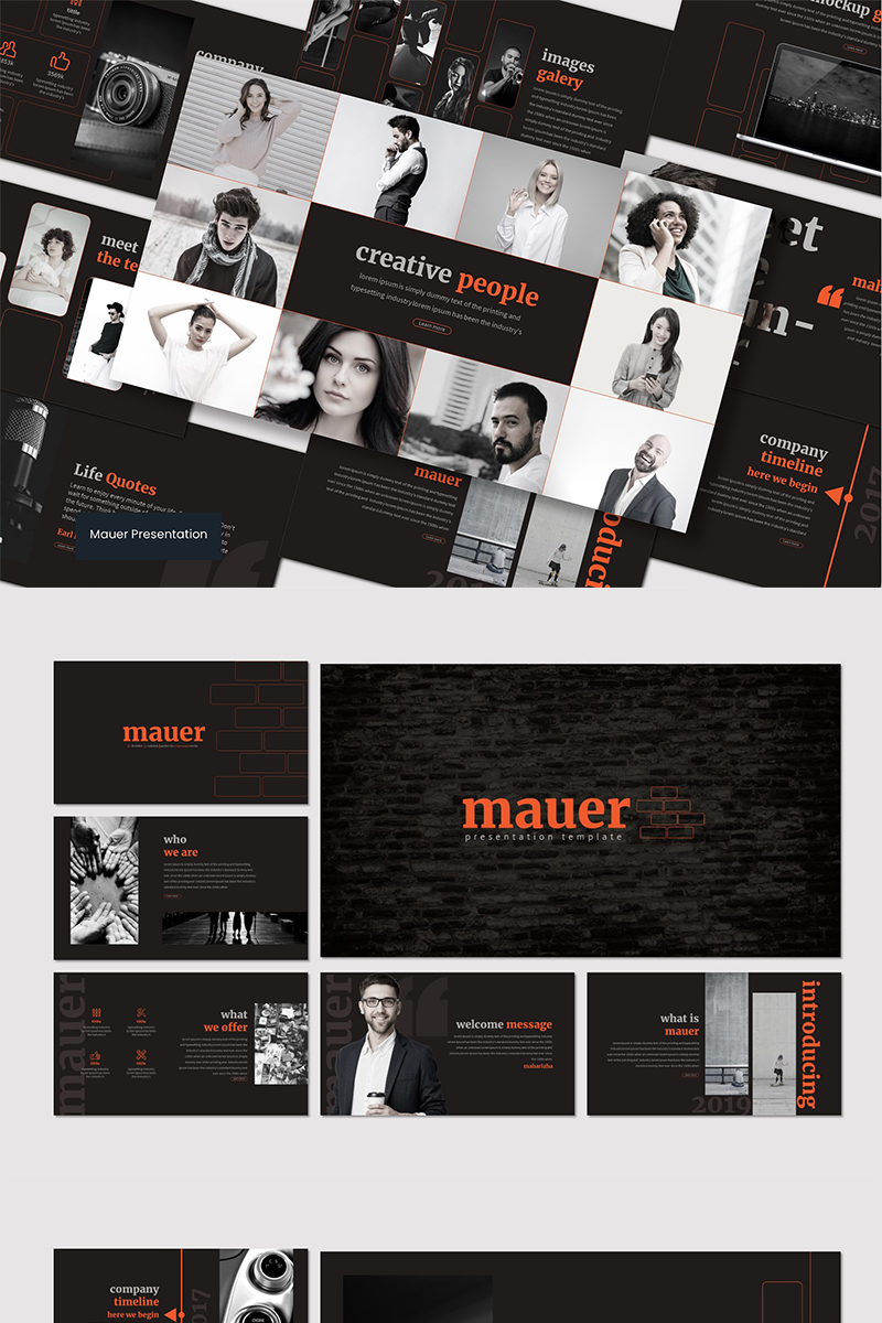 Mauer PowerPoint template