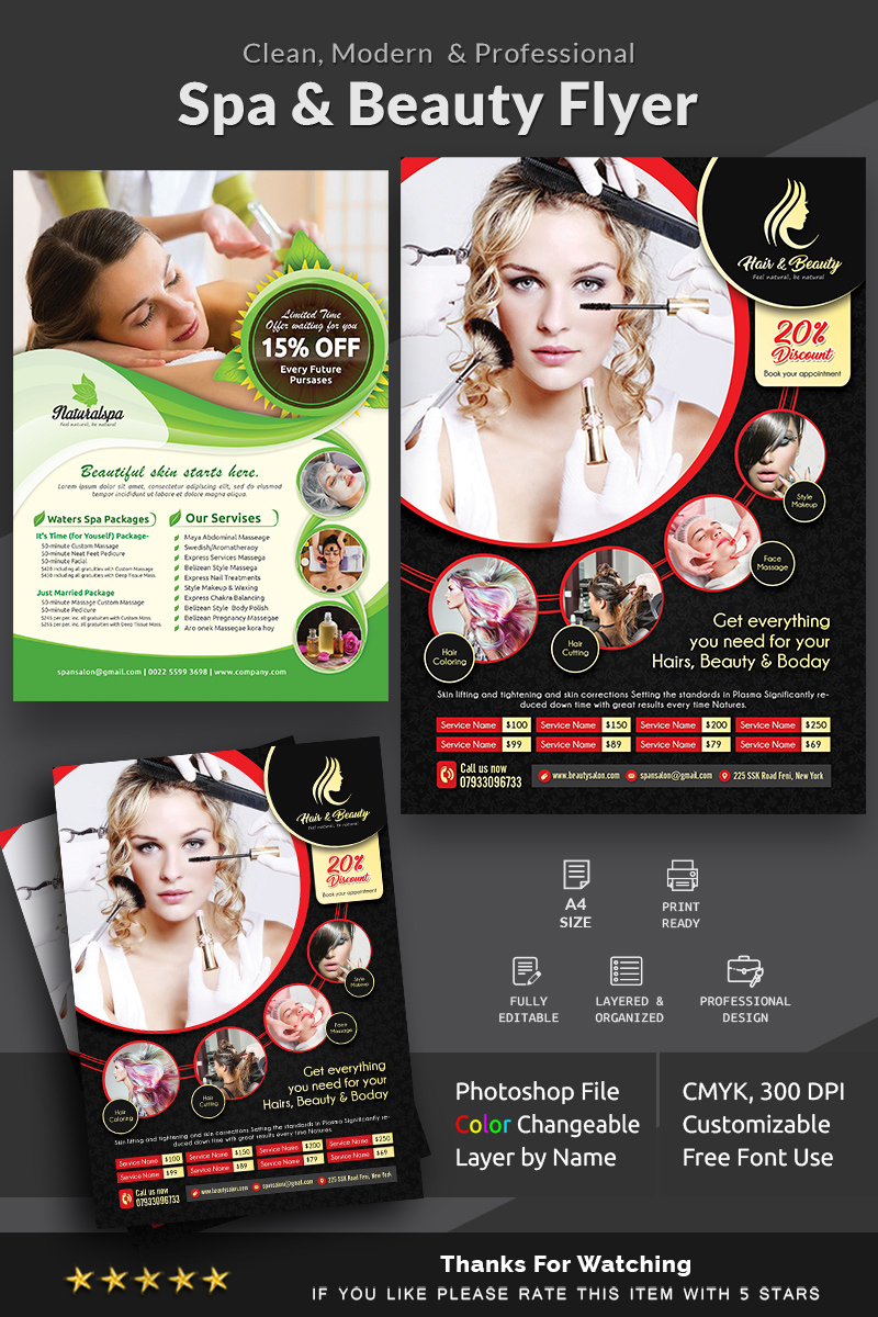 SPA, Hair & Beauty Flyer - Corporate Identity Template