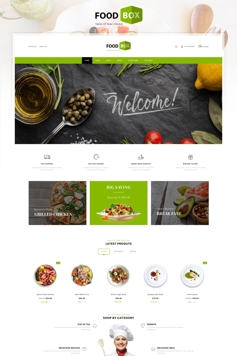 Food Box - Restaurant and Cafe Store Elementor WooCommerce Responsive Theme