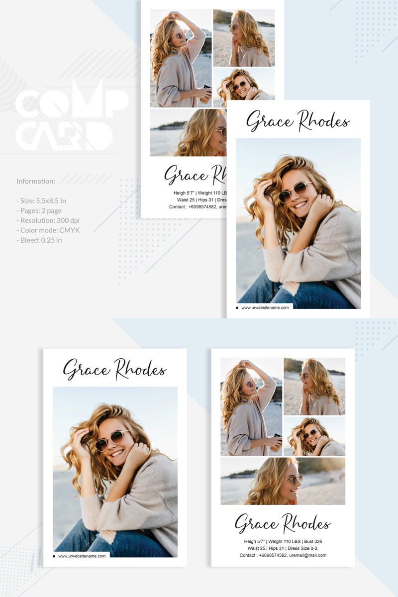 Grace Rhodes - Modeling Comp Card - Corporate Identity Template