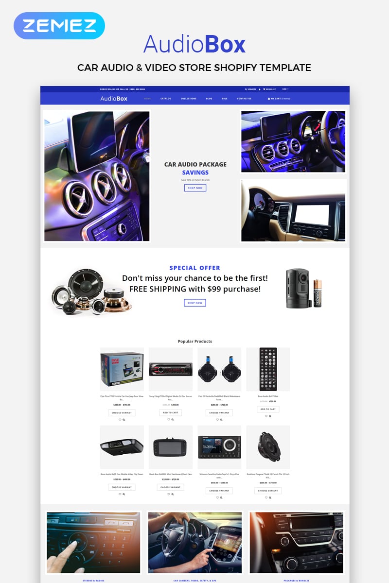 AudioBox - Car Audio E-Commerce Modern Shopify Theme
