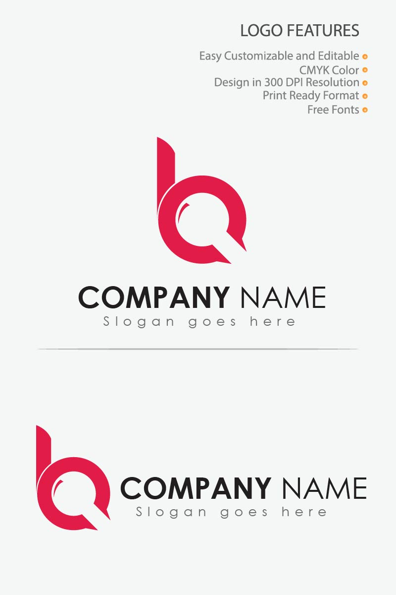 B Letter Search Logo Template