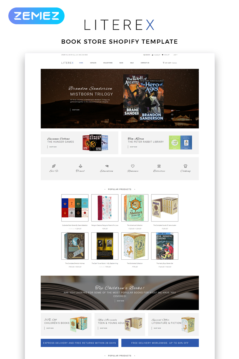 Literex - Book Store Shopify Multipage Shopify Theme