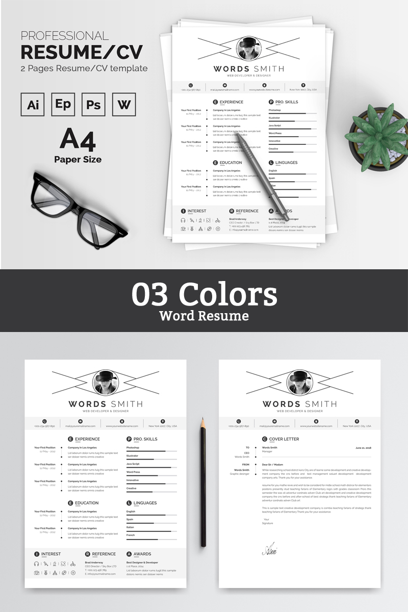 Words Smith Resume Template
