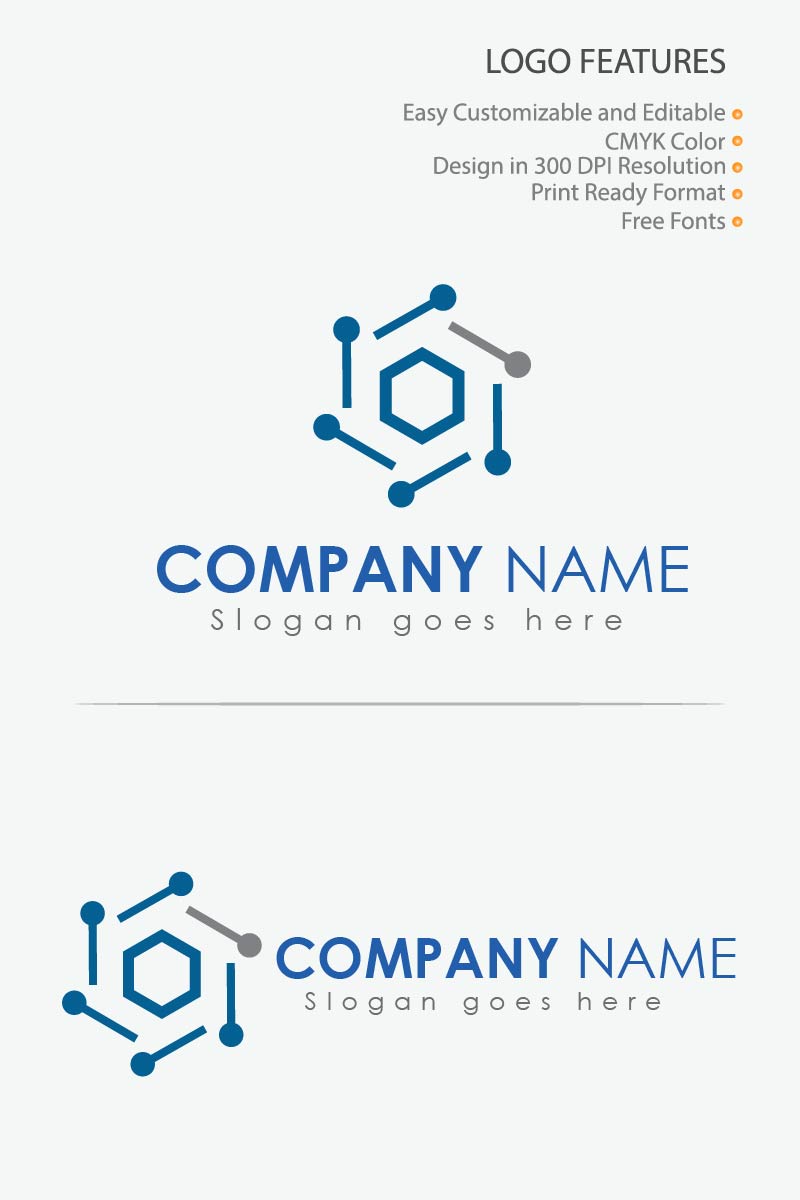Blue Color Technology Logo Template