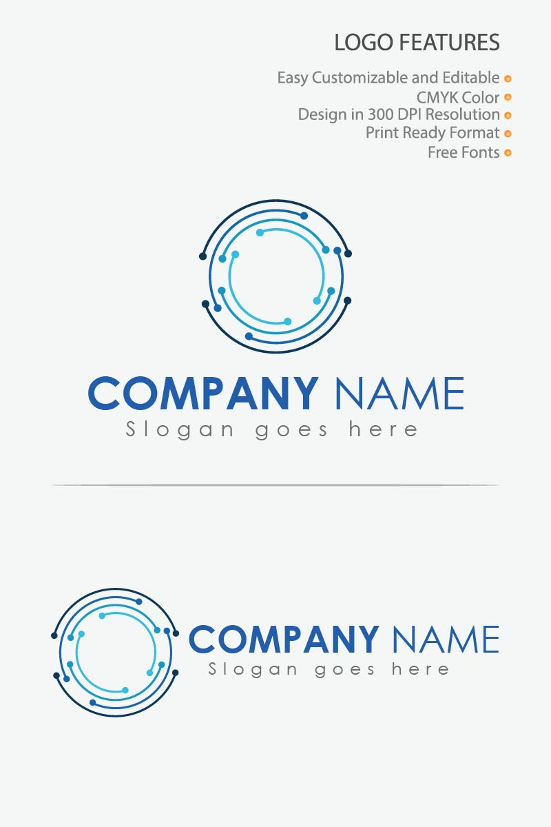 Blue Color Creative IT Logo Template