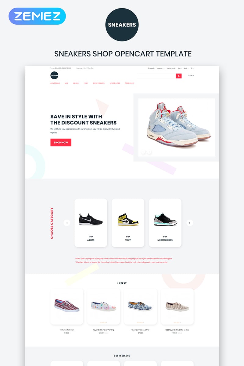 Sneakers - Shoe Store eCommerce Clean OpenCart Template
