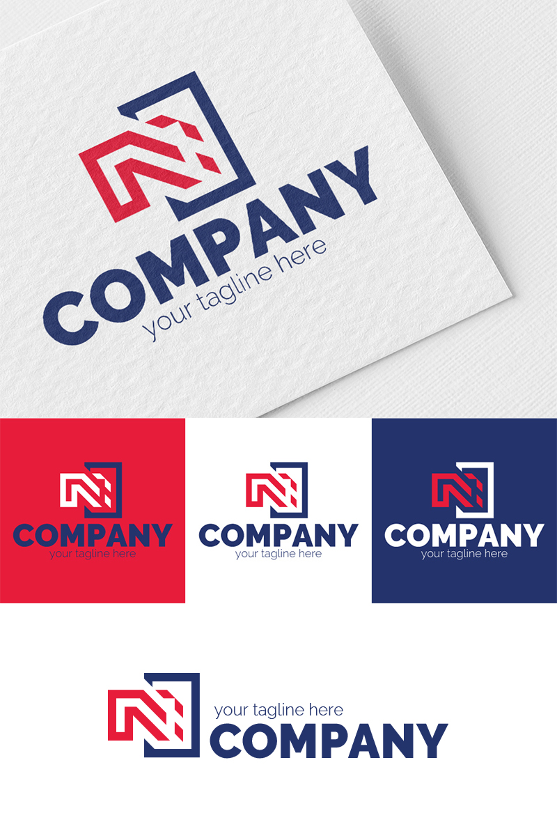 Logo, graphic sign, combines: disappearing N