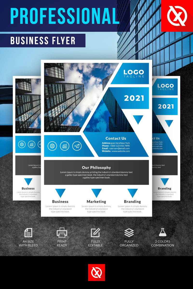 Blue Gradient Business Flyer - Corporate Identity Template