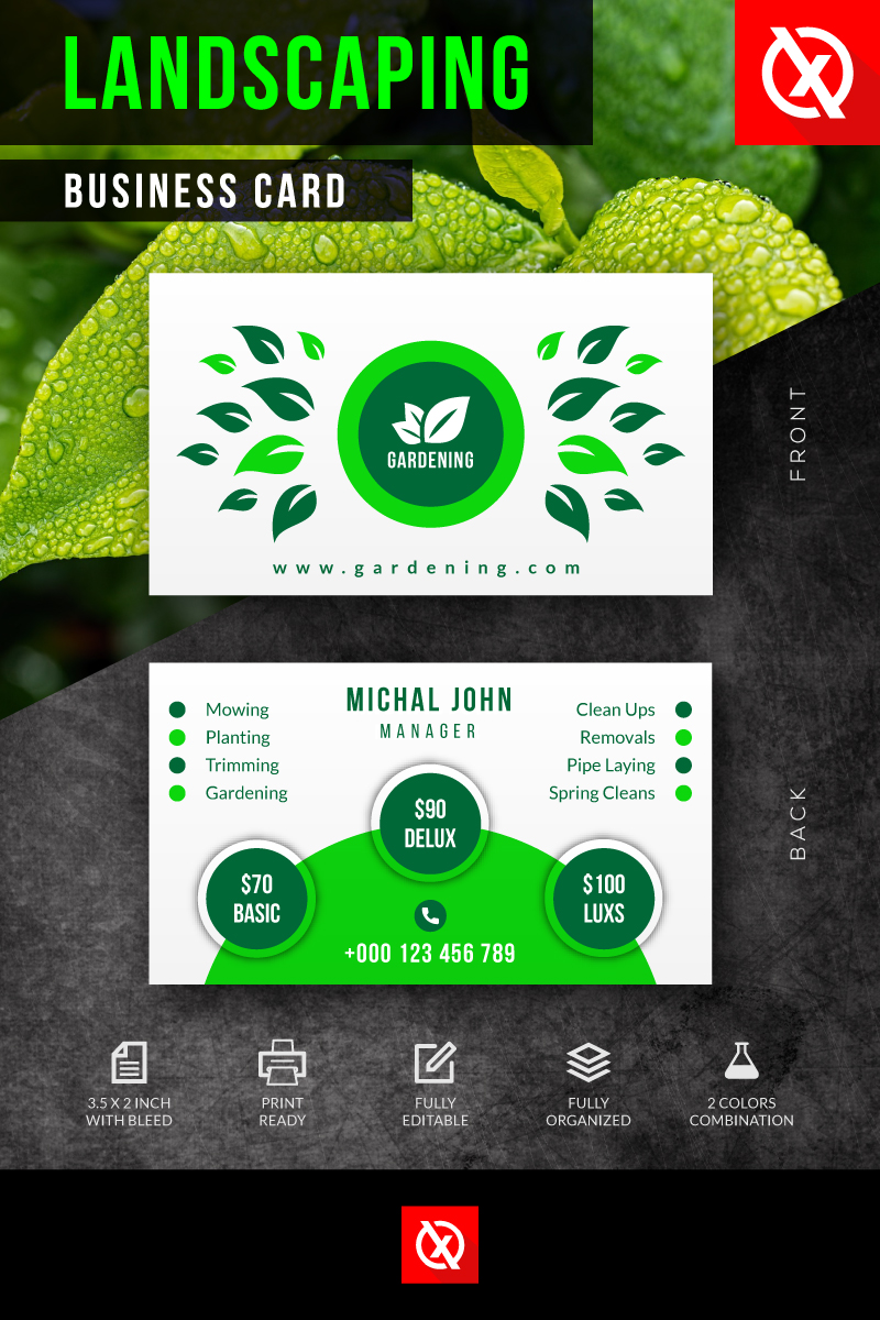 Creative Landscaping Business Card - Corporate Identity Design