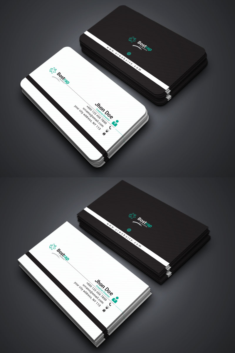 Bostrap - Clean Simple Business Card - Corporate Identity Template