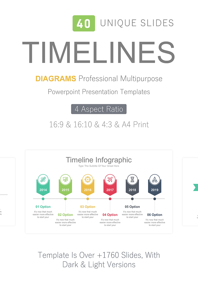 Timelines Diagrams Presentation PowerPoint template