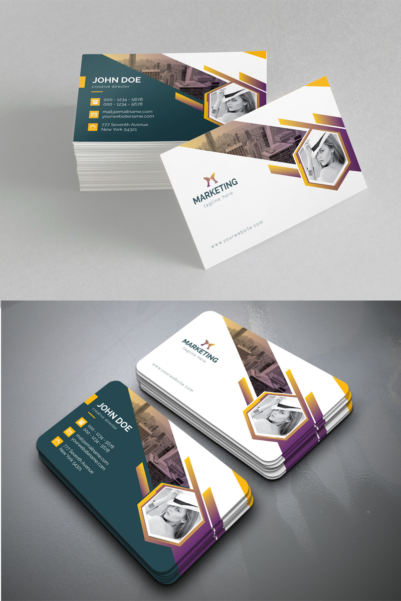 Circle Marketing Personal Business Card - Corporate Identity Template