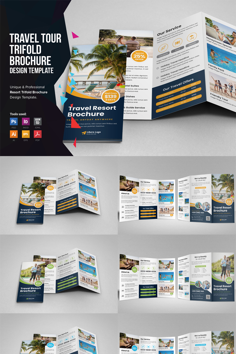 Megha - Travel Trifold Brochure - Corporate Identity Template