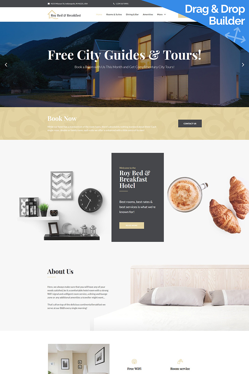 Roy Bed & Breakfast - Hotel Moto CMS 3 Template