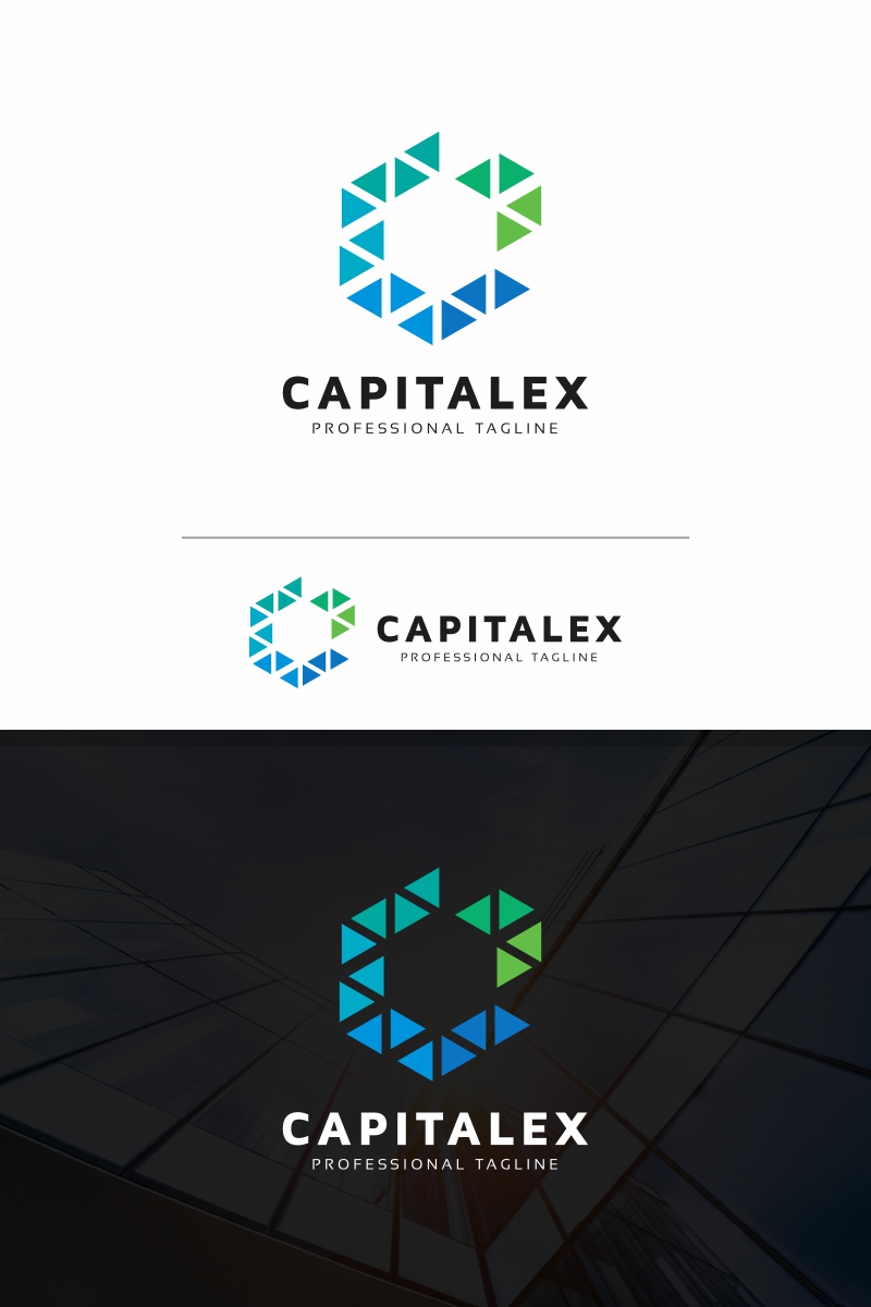 C Letter - Hexagon Polygon Logo Template