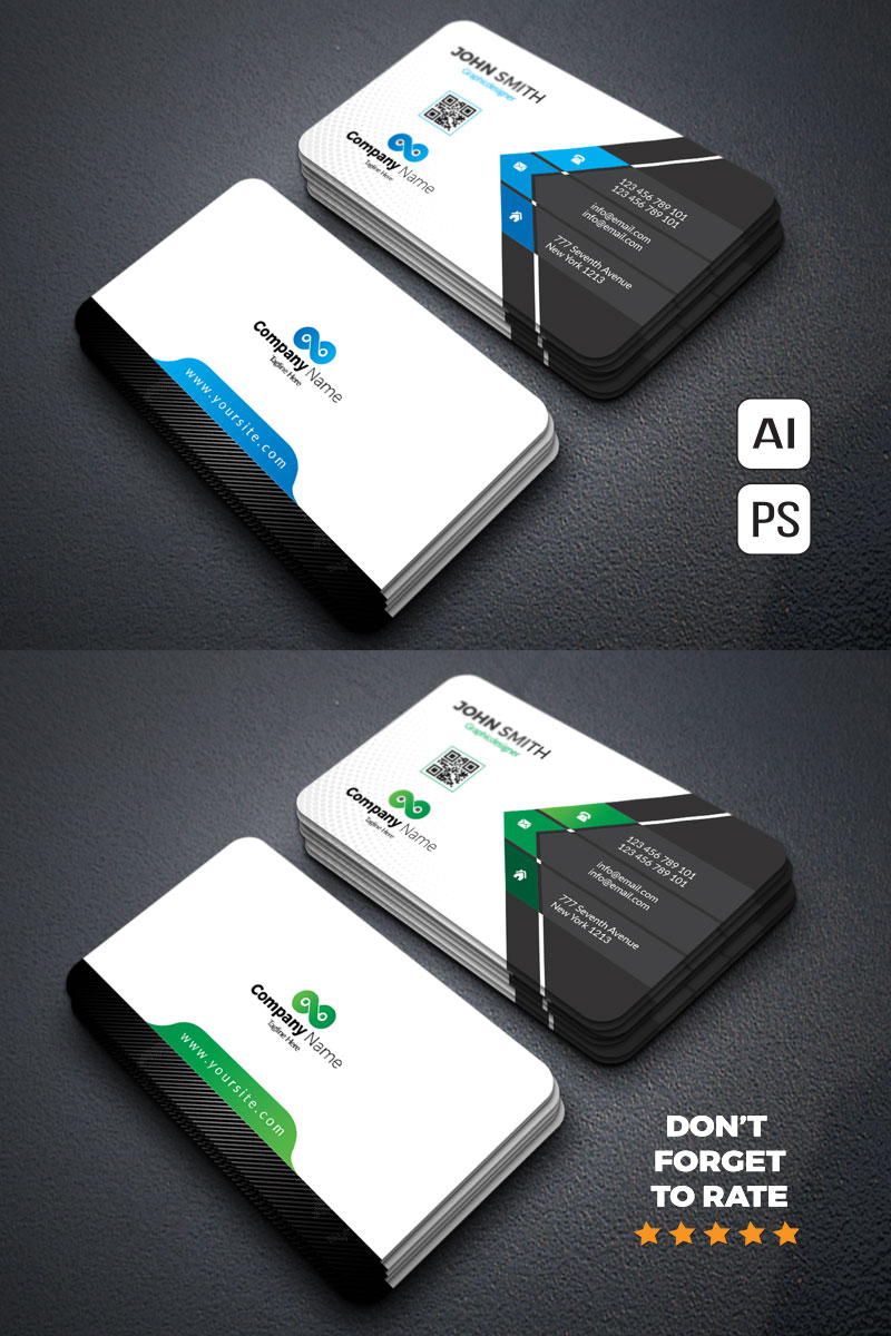 Simple Professional Business Cards - Corporate Identity Template