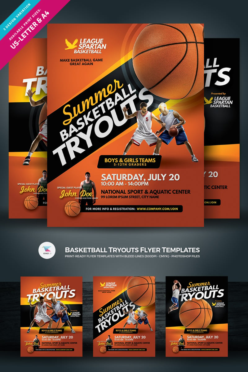 Basketball Tryouts Flyer - Corporate Identity Template